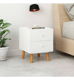 Tables de chevet 2 pcs Blanc 40 x 30 x 50 cm Pin massif