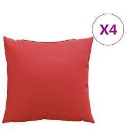 Coussins décoratifs 4 pcs rouge 40x40 cm tissu