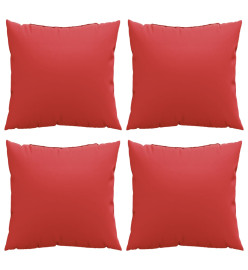 Coussins décoratifs 4 pcs rouge 40x40 cm tissu