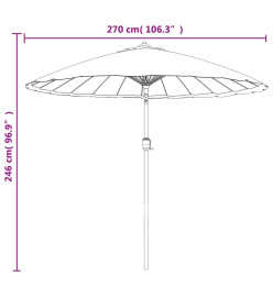 Parasol d'extérieur avec mât en aluminium 270 cm Vert