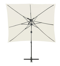 Parasol déporté à double toit Sable 250x250 cm