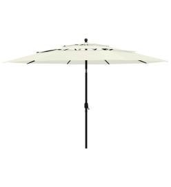 Parasol à 3 niveaux avec mât en aluminium Sable 3,5 m