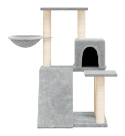 Arbre à chat avec griffoirs en sisal Gris clair 82 cm