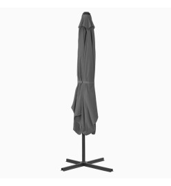 Parasol d'extérieur avec mât en acier 250 x 250 cm Anthracite