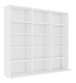 Armoire à CD Blanc 102x23x89,5 cm Aggloméré