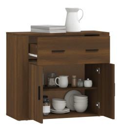 Buffet Chêne marron 80x33x70 cm Bois d'ingénierie