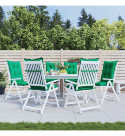 Coussins de chaise de jardin à dossier haut lot de 6 vert tissu