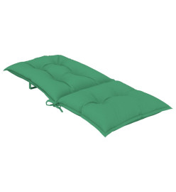 Coussins de chaise de jardin à dossier haut lot de 6 vert tissu