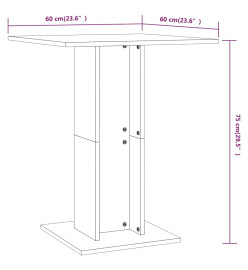 Table de bistro Sonoma gris 60x60x75 cm Bois d'ingénierie