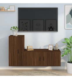 Ensemble de meubles TV 2 pcs Chêne marron Bois d'ingénierie