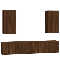 Ensemble de meubles TV 4 pcs Chêne marron Bois d'ingénierie