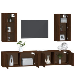 Ensemble de meubles TV 4 pcs Chêne marron Bois d'ingénierie