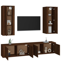 Ensemble de meubles TV 4 pcs Chêne marron Bois d'ingénierie