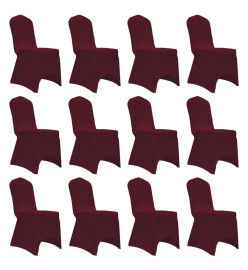 Housses élastiques de chaise Bordeaux 12 pcs