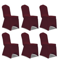 Housses élastiques de chaise Bordeaux 12 pcs