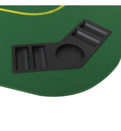 Dessus de table de poker 8 joueurs 4 plis rectangulaire Vert