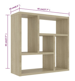 Étagère murale Chêne sonoma 45,1x16x45,1 cm Aggloméré