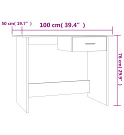 Bureau Chêne marron 100x50x76 cm Bois d'ingénierie