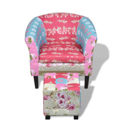 Fauteuil avec repose-pied Design avec patchwork