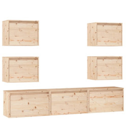 Meubles TV 7 pcs Bois massif de pin