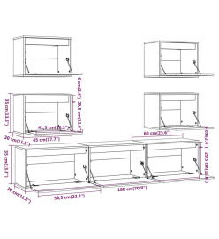 Meubles TV 7 pcs Bois massif de pin