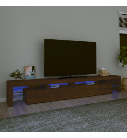 Meuble TV avec lumières LED Chêne marron 260x36,5x40 cm