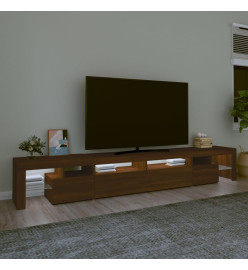 Meuble TV avec lumières LED Chêne marron 260x36,5x40 cm