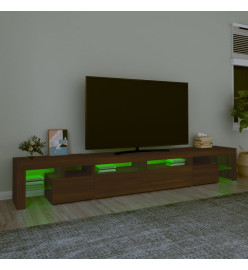 Meuble TV avec lumières LED Chêne marron 260x36,5x40 cm