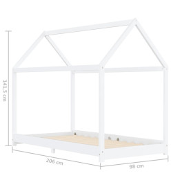 Cadre de lit d'enfant Blanc Bois de pin massif 90 x 200 cm