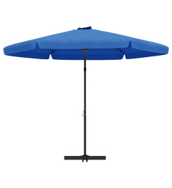 Parasol d'extérieur avec mât en acier 300 cm Bleu azuré