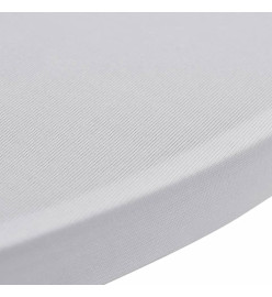 Housses élastiques de table Ø 60 cm Blanc 2 pcs