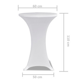 Housses élastiques de table Ø 60 cm Blanc 2 pcs