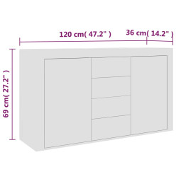 Buffet Blanc 120x36x69 cm Aggloméré