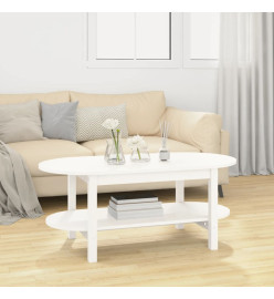 Table basse Blanc 110x55x45 cm Bois massif de pin