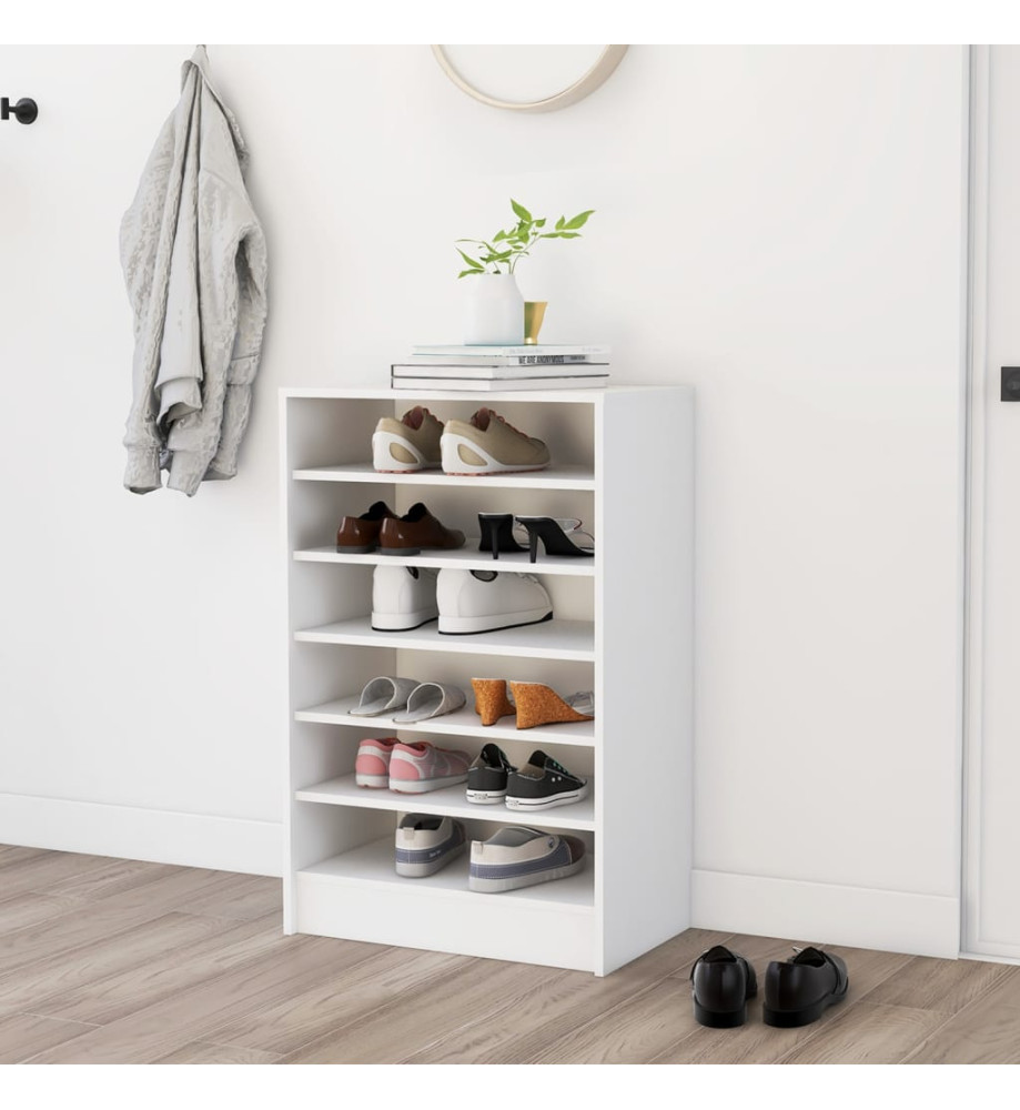 Armoire à chaussures Blanc 60x35x92 cm Aggloméré