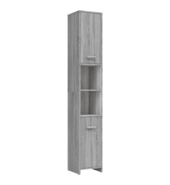 Armoire de bain Sonoma gris 30x30x183,5 cm Bois d'ingénierie