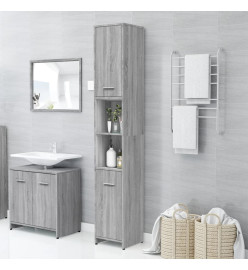 Armoire de bain Sonoma gris 30x30x183,5 cm Bois d'ingénierie