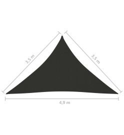 Voile de parasol Tissu Oxford triangulaire 3,5x3,5x4,9 m