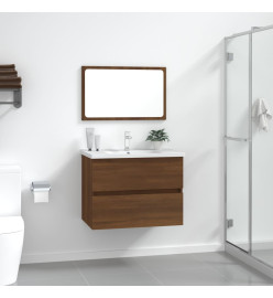 Ensemble de meubles de salle de bain 2 pcs Chêne marron