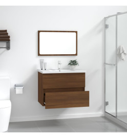 Ensemble de meubles de salle de bain 2 pcs Chêne marron