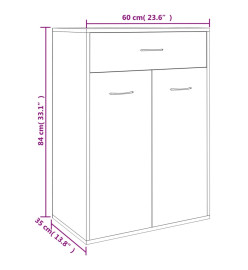 Armoire à chaussures Chêne sonoma 60x35x84 cm Aggloméré