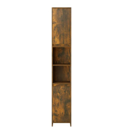 Armoire de bain Chêne fumé 30x30x183,5 cm Bois d'ingénierie