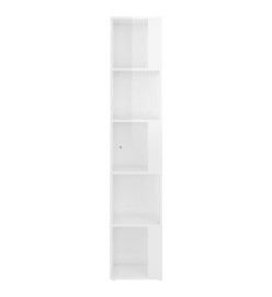 Armoire d'angle Blanc brillant 33x33x164,5 cm Aggloméré