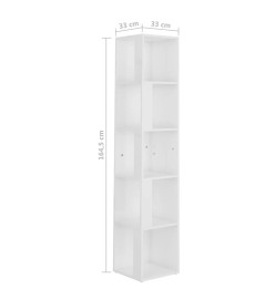 Armoire d'angle Blanc brillant 33x33x164,5 cm Aggloméré