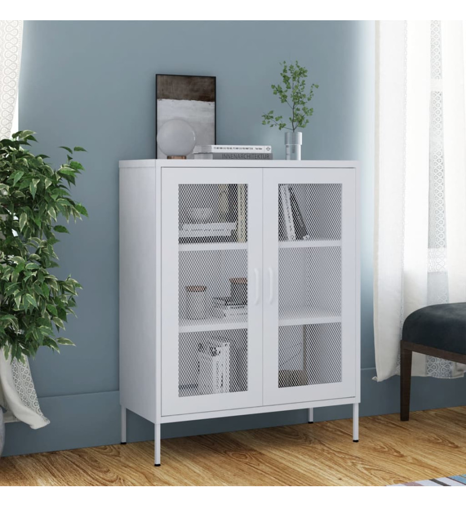 Armoire de rangement Blanc 80x35x101,5 cm Acier