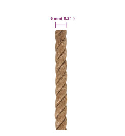 Corde de jute 100 m de long 6 mm d'épaisseur