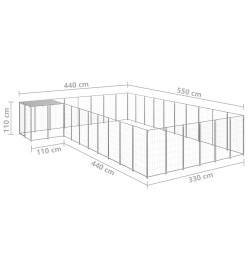 Chenil Argenté 19,36 m² Acier