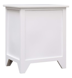 Table de chevet 2 pcs avec 2 tiroirs Blanc