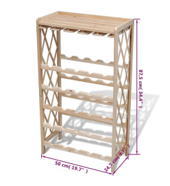 Casier à bouteilles pour 25 bouteilles Bois de sapin solide