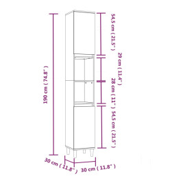 Ensemble de meubles de salle de bain 3 pcs Chêne fumé